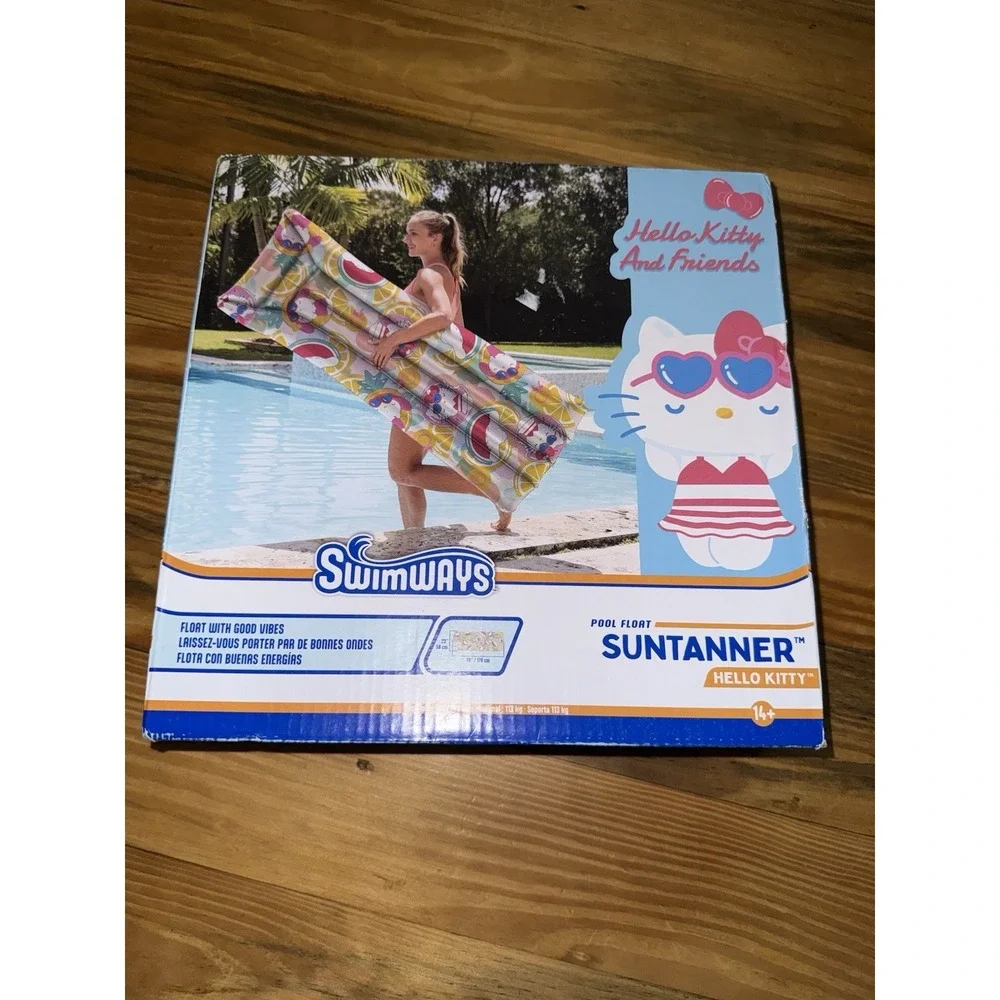 Hello Kitty Suntanner Pool Float, Inflatable Pool Floats & Kids Pool Toys, Sw...